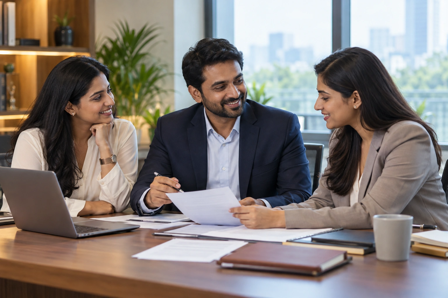 Professionals working together on a considered plan